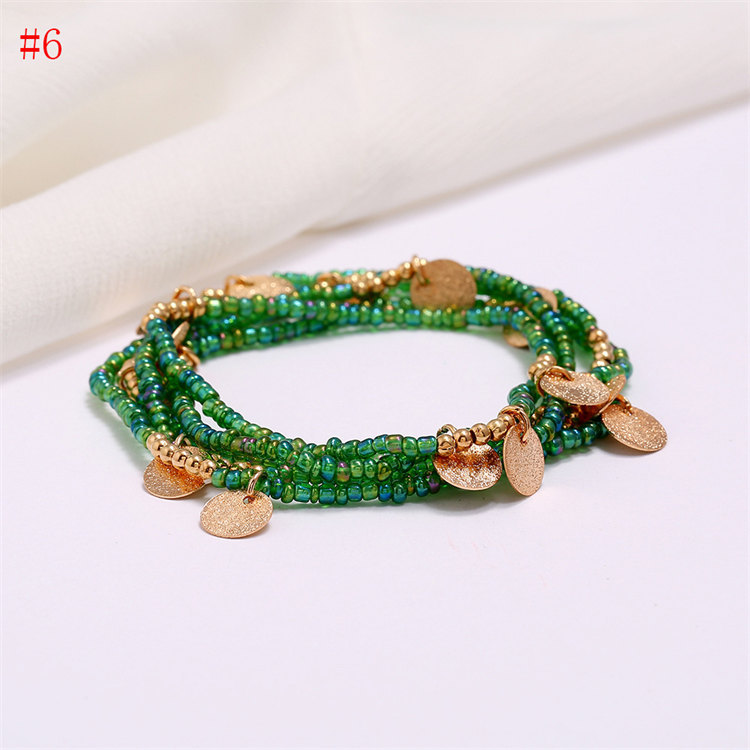 Women Boho Layered Waist Beads Elastic Belly Beads Body Chain Colorful Beach Bikini Body Jewelry Accessories