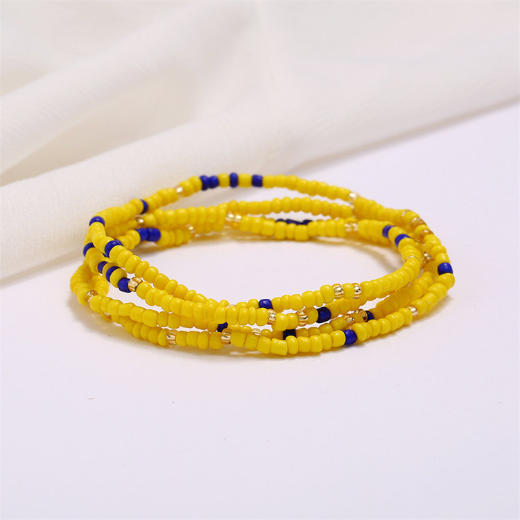 Women Boho Layered Waist Beads Elastic Belly Beads Body Chain Colorful Beach Bikini Body Jewelry Accessories