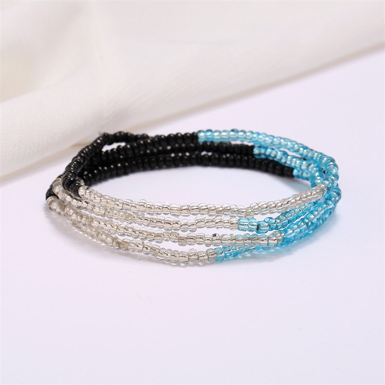 Women Boho Layered Waist Beads Elastic Belly Beads Body Chain Colorful Beach Bikini Body Jewelry Accessories