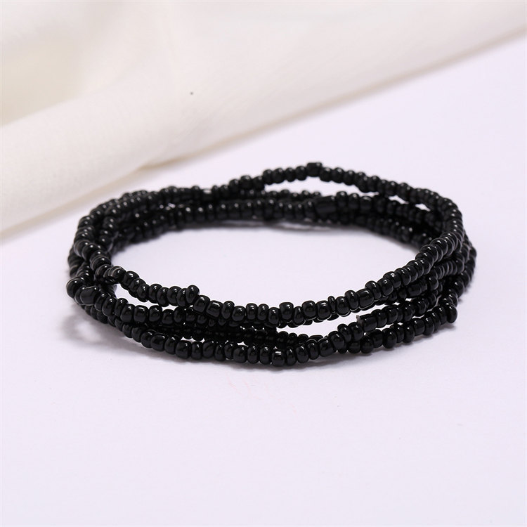 Women Boho Layered Waist Beads Elastic Belly Beads Body Chain Colorful Beach Bikini Body Jewelry Accessories