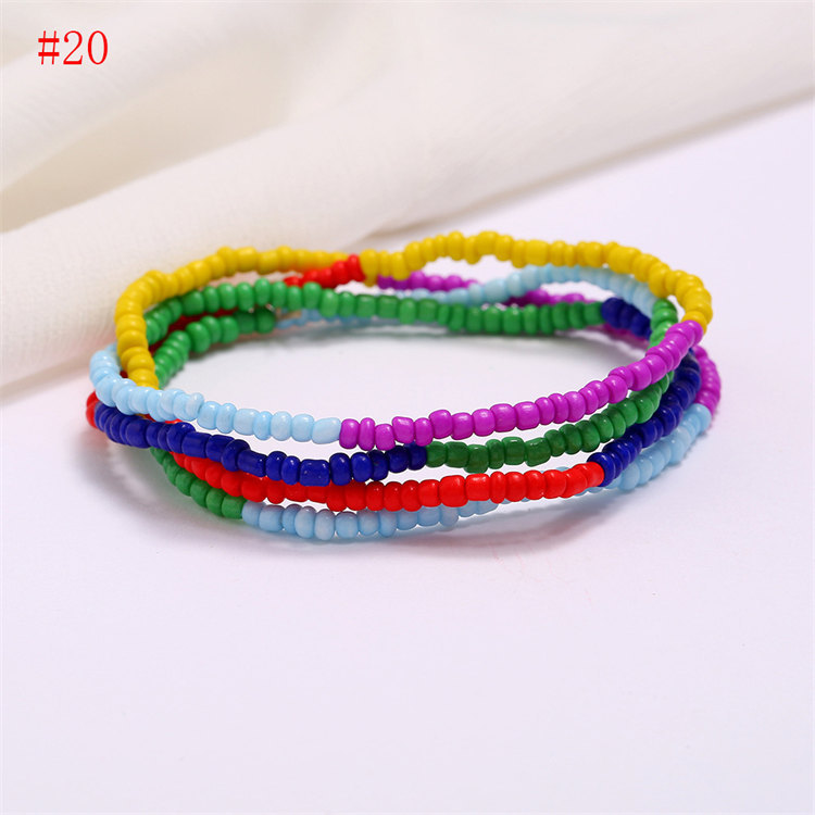 Women Boho Layered Waist Beads Elastic Belly Beads Body Chain Colorful Beach Bikini Body Jewelry Accessories