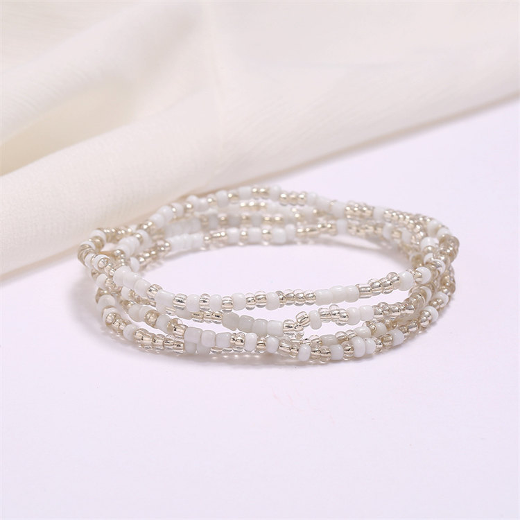 Women Boho Layered Waist Beads Elastic Belly Beads Body Chain Colorful Beach Bikini Body Jewelry Accessories