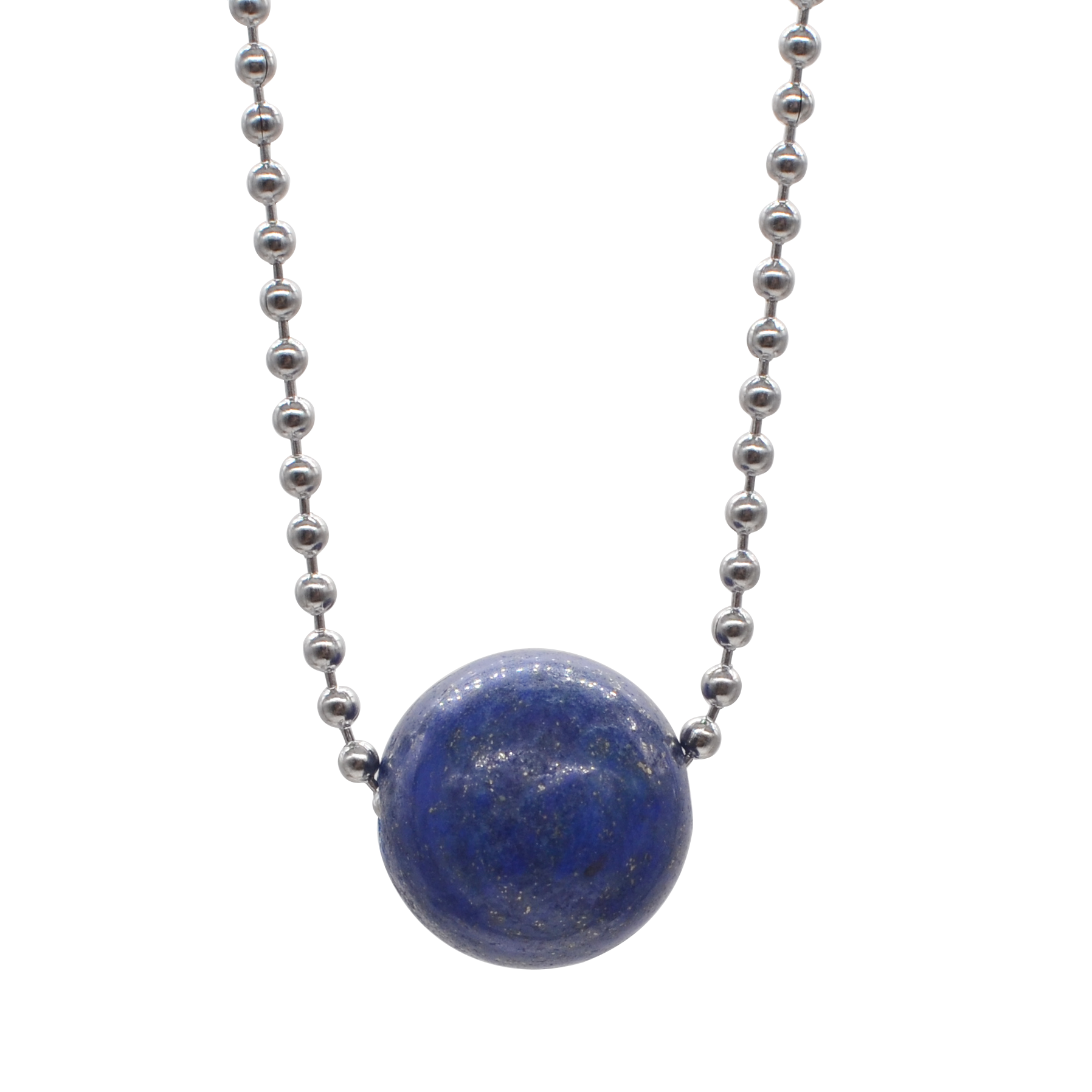 Natural 18MM Gemstone Crystal Sphere Beads Necklace with 60CM Chain