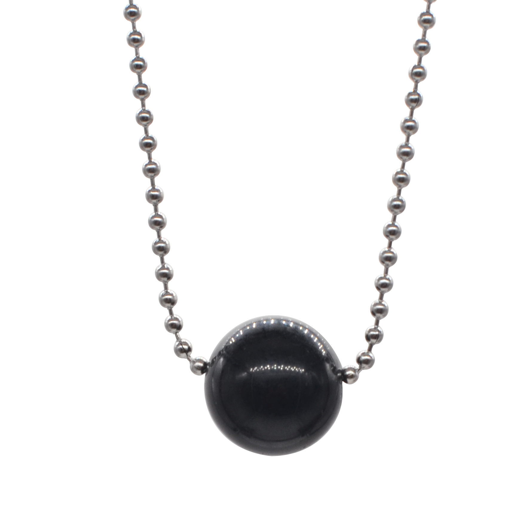 Natural 18MM Gemstone Crystal Sphere Beads Necklace with 60CM Chain