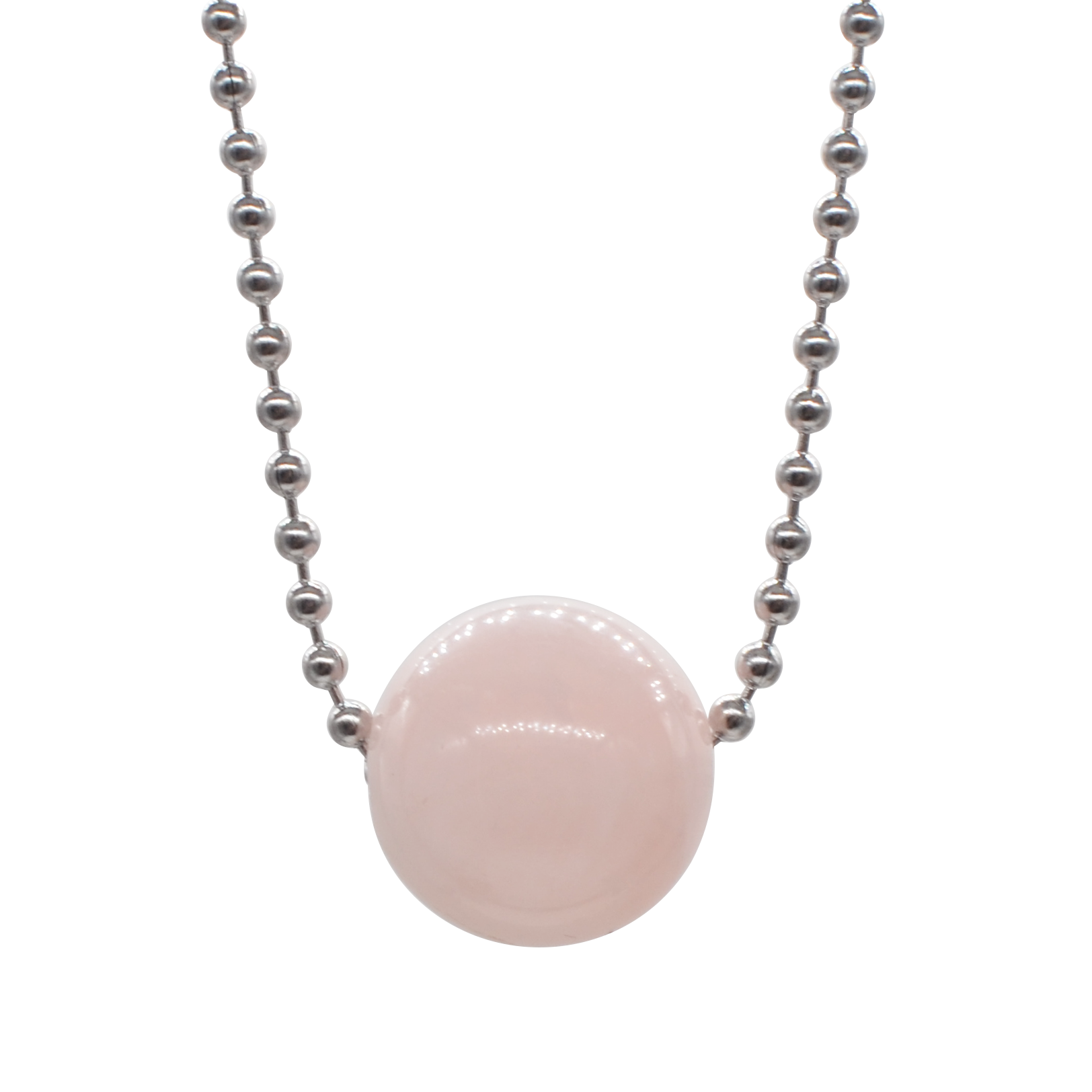 Natural 18MM Gemstone Crystal Sphere Beads Necklace with 60CM Chain