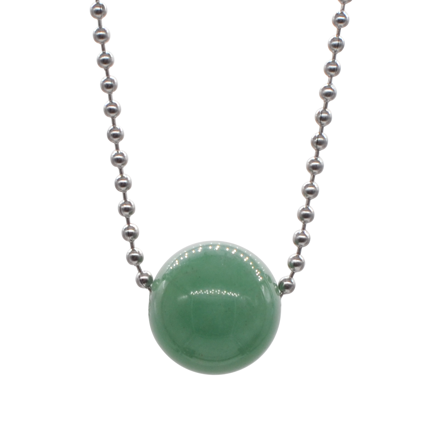 Natural 18MM Gemstone Crystal Sphere Beads Necklace with 60CM Chain