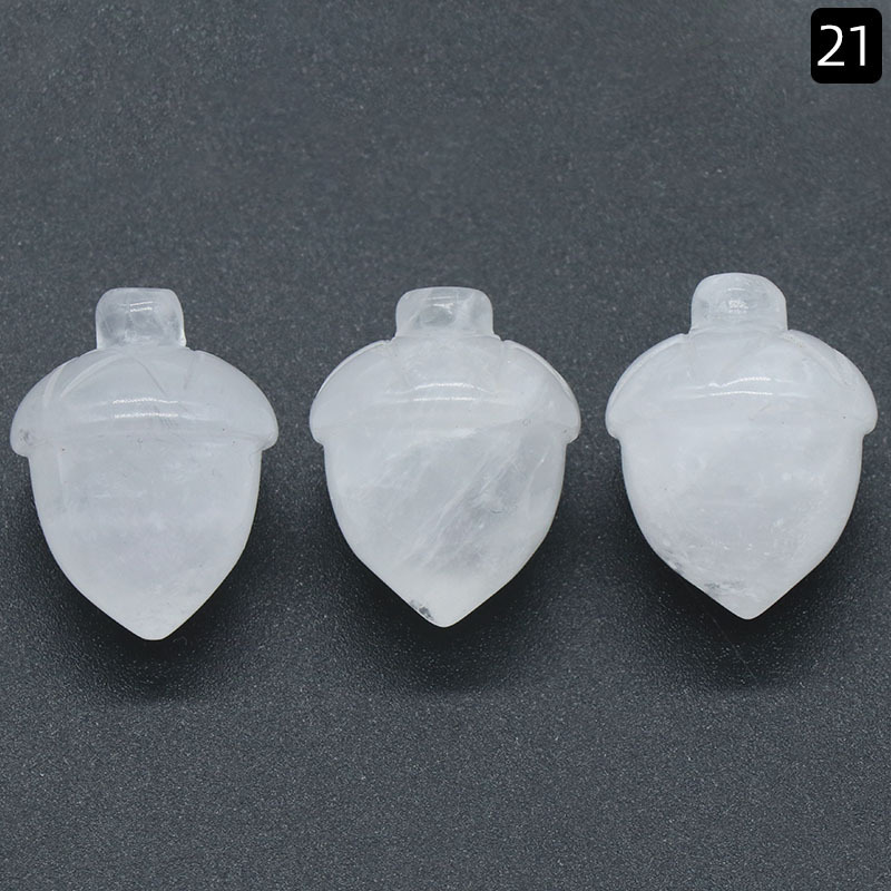Hand Carving Christmas Rose Quartz Pine Nuts Natural Stone Hand Made Carved Crystal Pinecone For Decoration