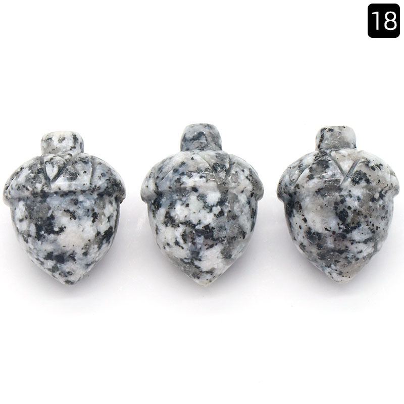 Hand Carving Christmas Rose Quartz Pine Nuts Natural Stone Hand Made Carved Crystal Pinecone For Decoration