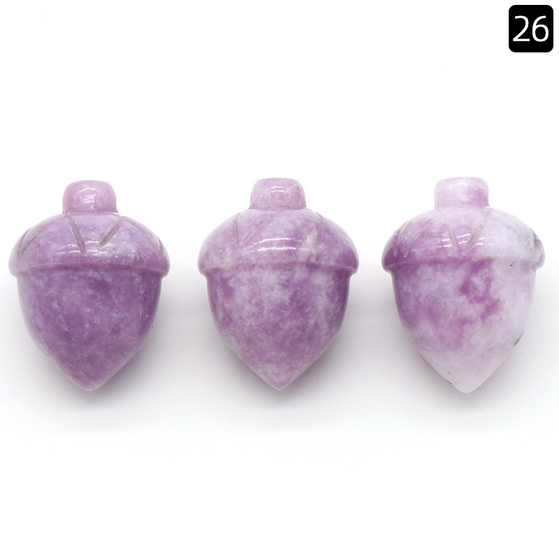 Hand Carving Christmas Rose Quartz Pine Nuts Natural Stone Hand Made Carved Crystal Pinecone For Decoration