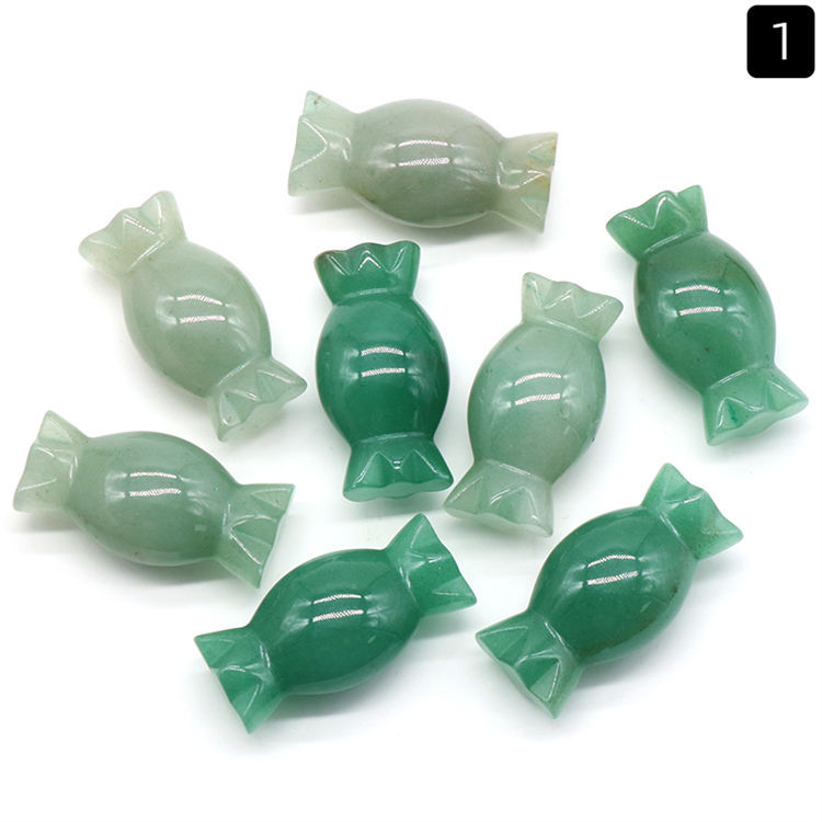 Natural Stone Carving Festival Candy Gift Gemstone Agate Ornaments Folk Arts Healing Energy For Decorate