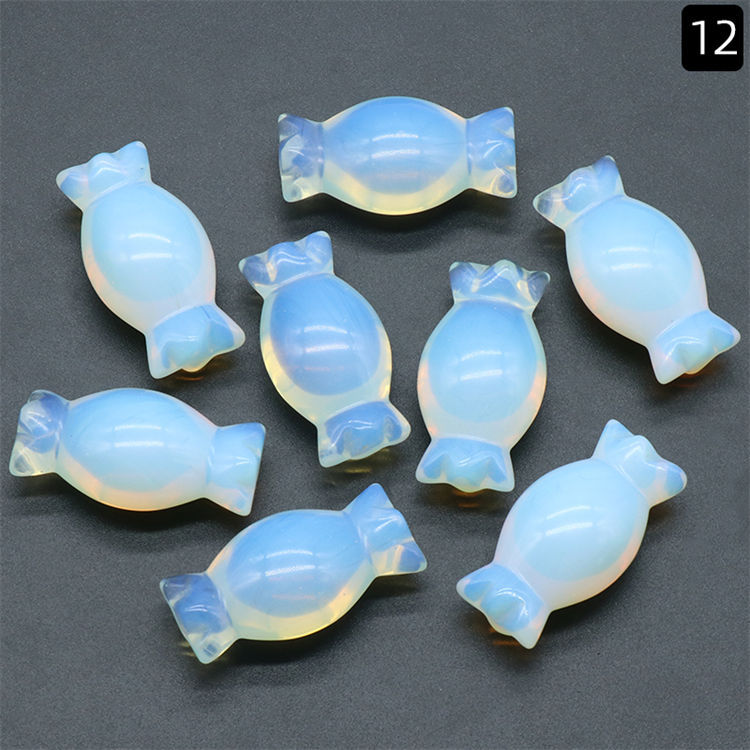 Natural Stone Carving Festival Candy Gift Gemstone Agate Ornaments Folk Arts Healing Energy For Decorate