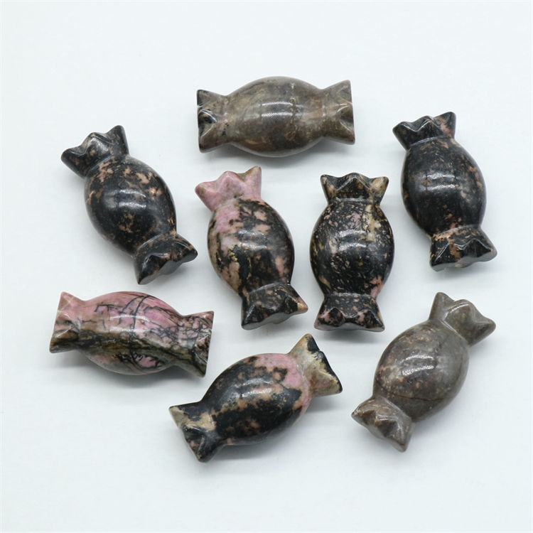 Natural Stone Carving Festival Candy Gift Gemstone Agate Ornaments Folk Arts Healing Energy For Decorate