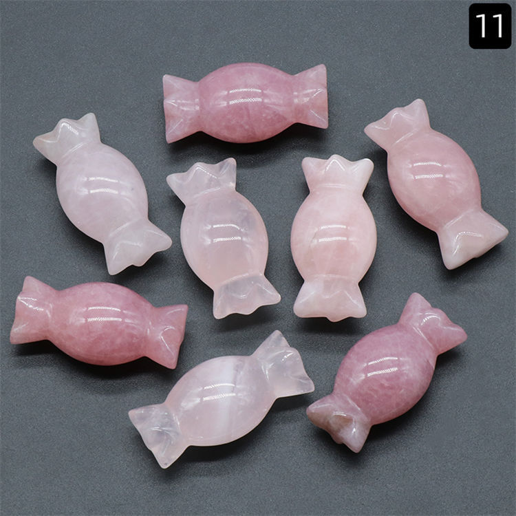 Natural Stone Carving Festival Candy Gift Gemstone Agate Ornaments Folk Arts Healing Energy For Decorate