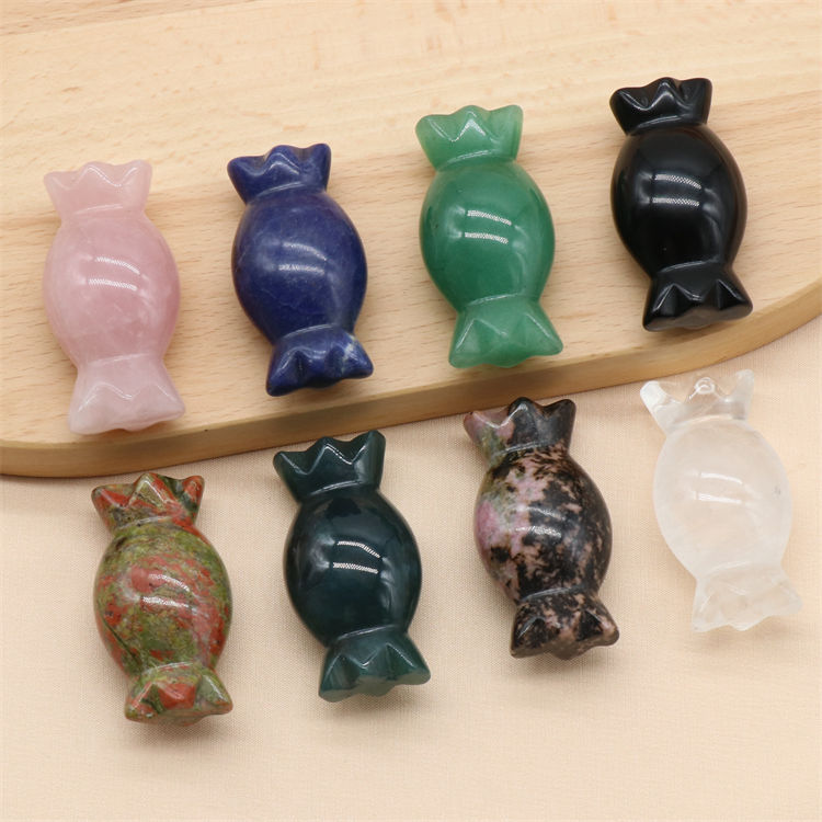 7 Chakra Candy Crafts Natural Colorful Sweet Healing Crystal Stone Ornament For Halloween Gift Jewelry