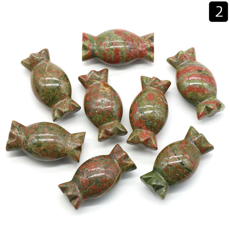 Natural Stone Carving Festival Candy Gift Gemstone Agate Ornaments Folk Arts Healing Energy For Decorate