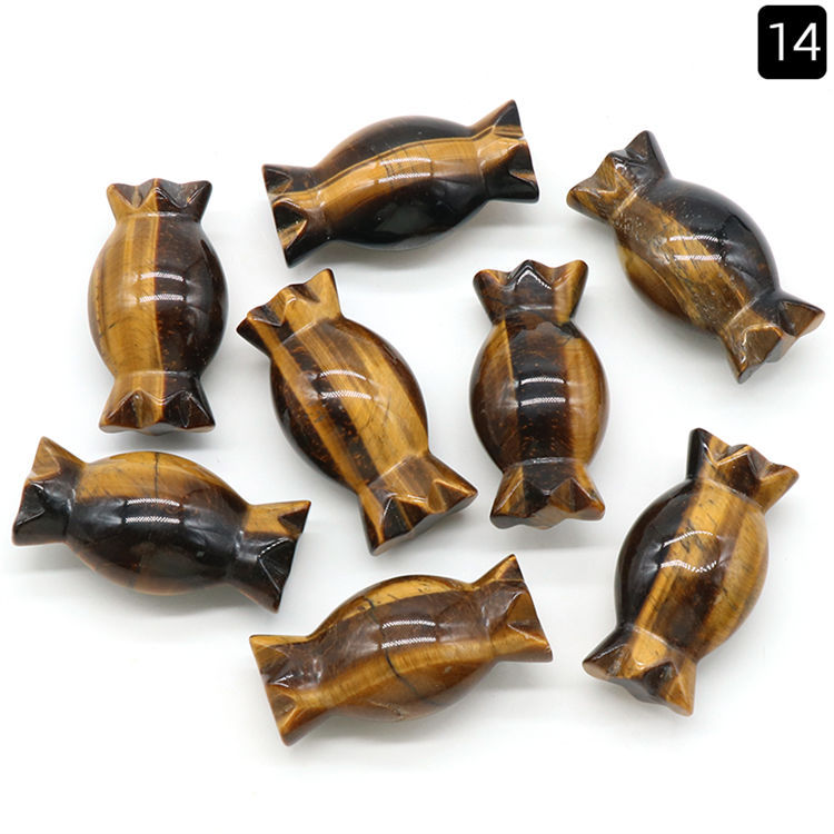 Natural Stone Carving Festival Candy Gift Gemstone Agate Ornaments Folk Arts Healing Energy For Decorate