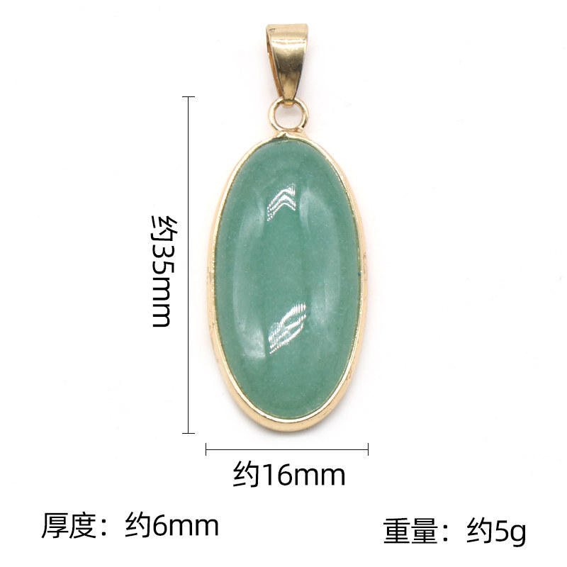 15x30mm Natural Crystal Stone Agates Cute Oval Shape Pendant Necklace Gemstone Pendant Crystal Stone