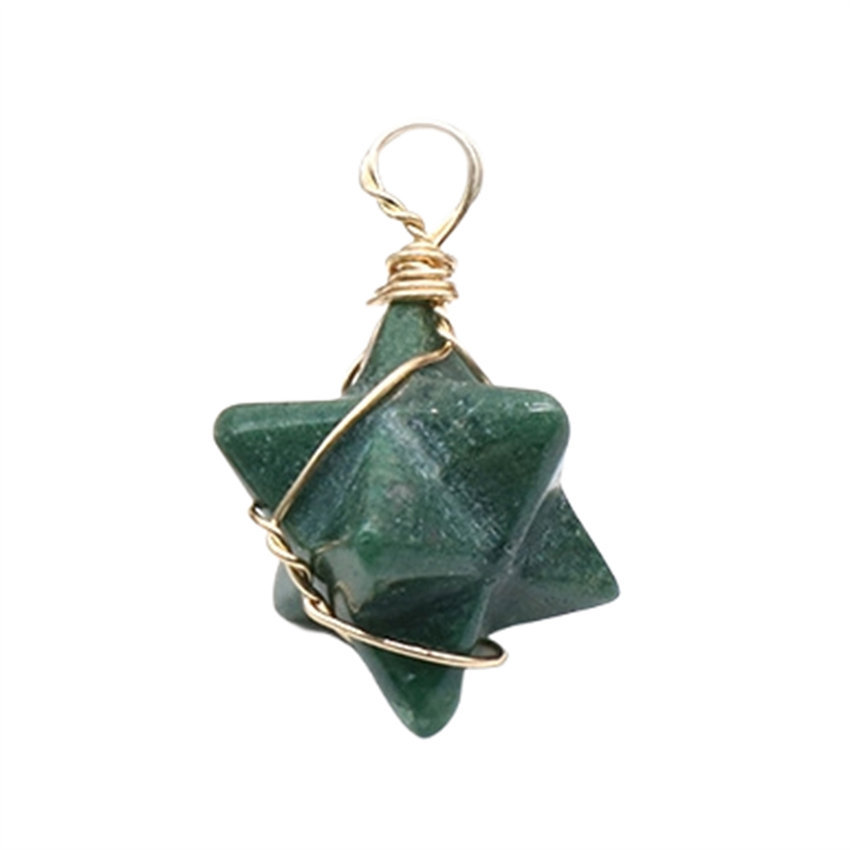 Wholesale Natural Amethyst Rose Quartz Wire Wrap Merkaba Hexagram Pendant For Gifts