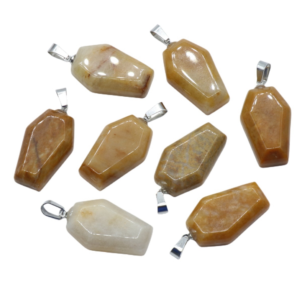 Wholesale Different Materials Cute Coffin Crystal Stone Coffin Shaped Gemstone Mini Carved Stone Crystal Gift