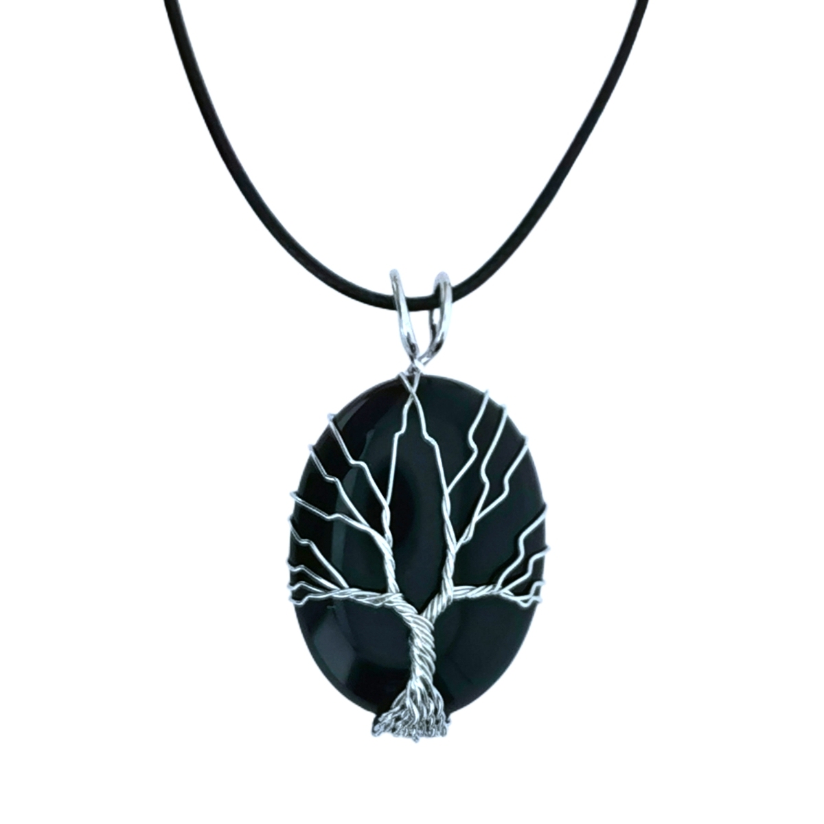 Tree of Life Teardrop Heart Amethyst Opal Pendant Necklace Copper Wire Wrapped Gemstone Healing Chakra Necklace