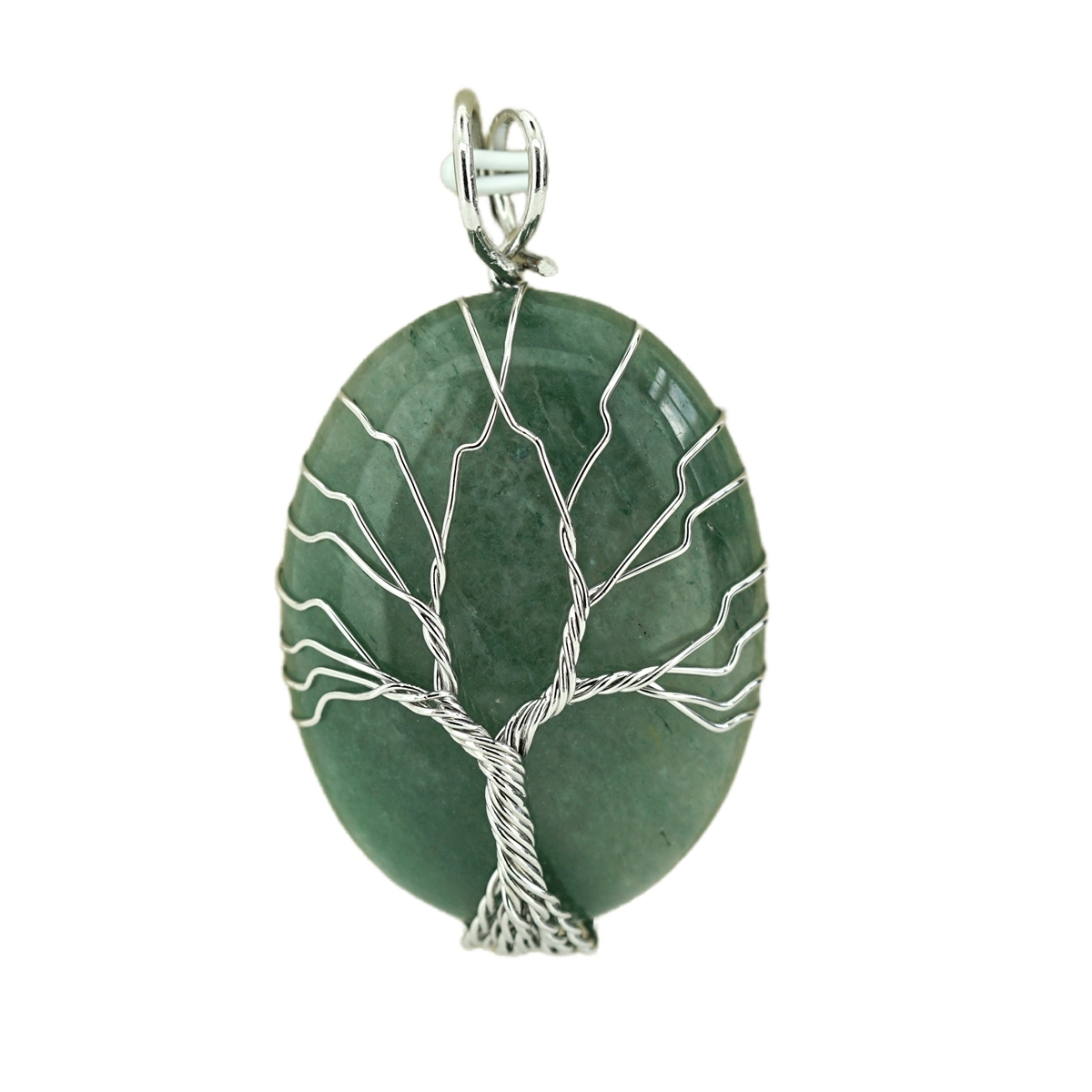 Fashion Waterdrop Crystal Necklace Wire Wrapped Tree Of Life Stainless Steel Natural Stone Necklace Jewelry