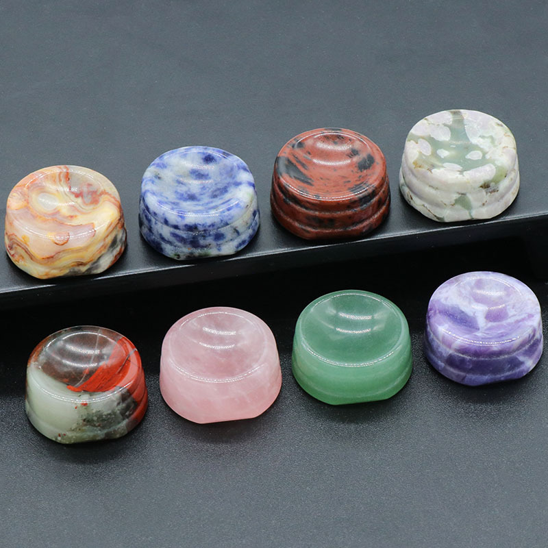 Natural Crystal Agate Stone Sphere Display Stand  Handmade Egg Holder Base for Home Office  Decor Gemstone ,Crystal Ball