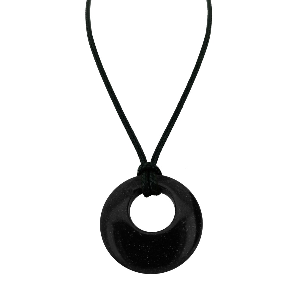 Circle Donut Natural Healing Crystal Necklace Reiki Chakra Gemstone  Pendant Jewelry Lucky Charm Braided Rope Necklace  for Men Women