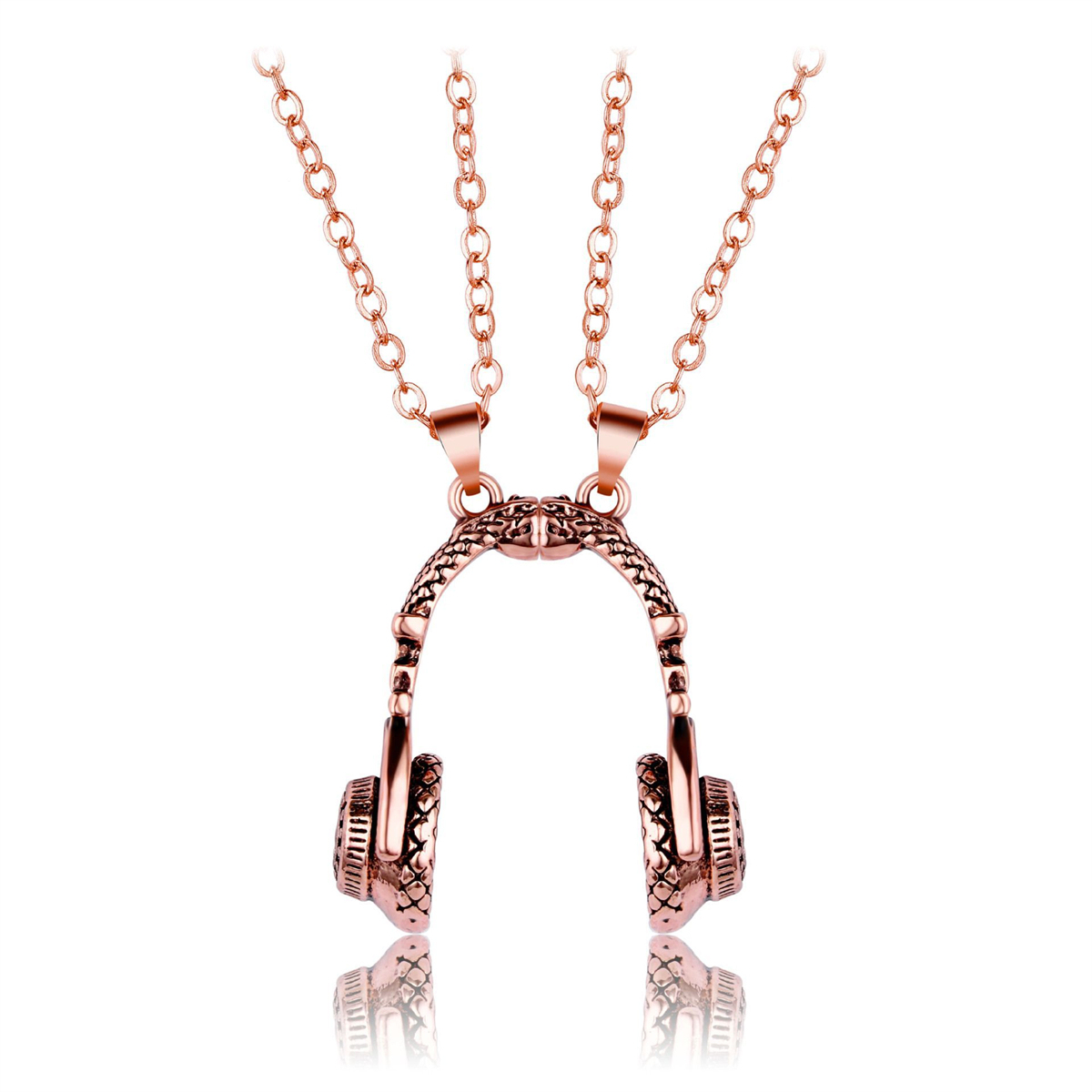Unique Personalized Magnetic Music Headphone Pendant Necklace Magnet Headset Couple Necklace