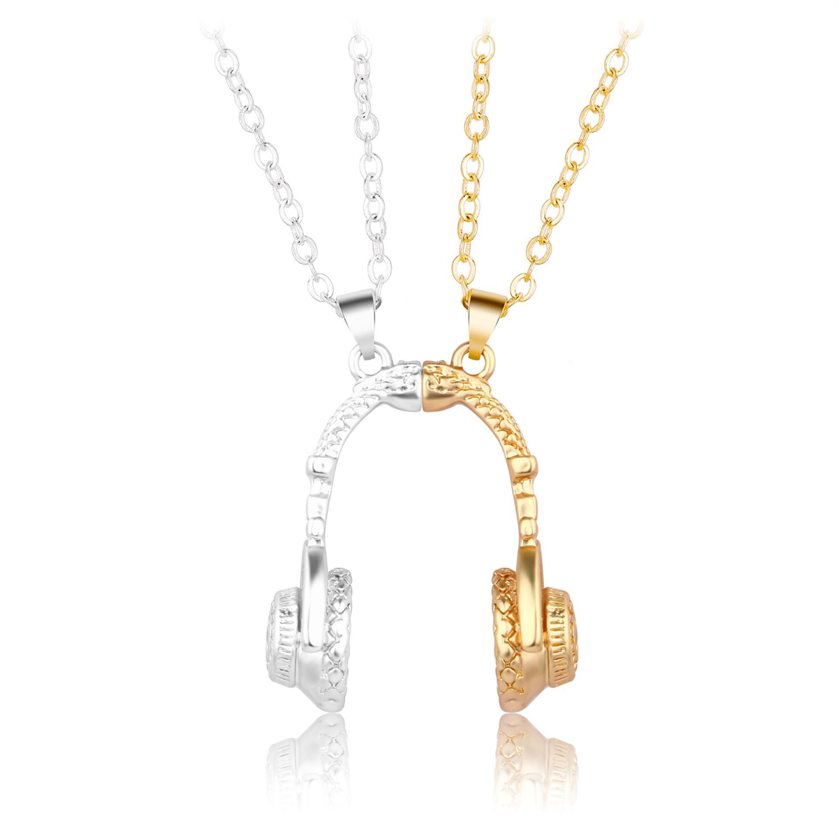 Unique Personalized Magnetic Music Headphone Pendant Necklace Magnet Headset Couple Necklace