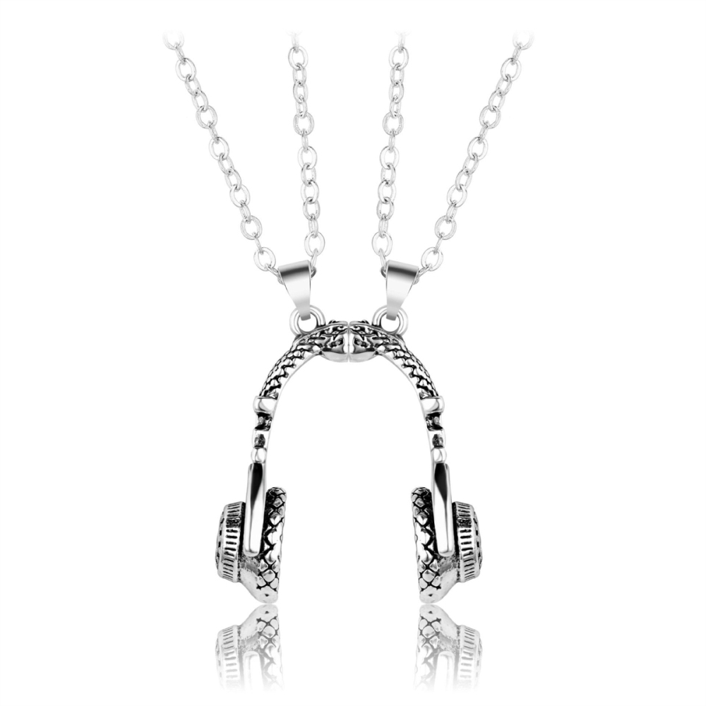 Unique Personalized Magnetic Music Headphone Pendant Necklace Magnet Headset Couple Necklace