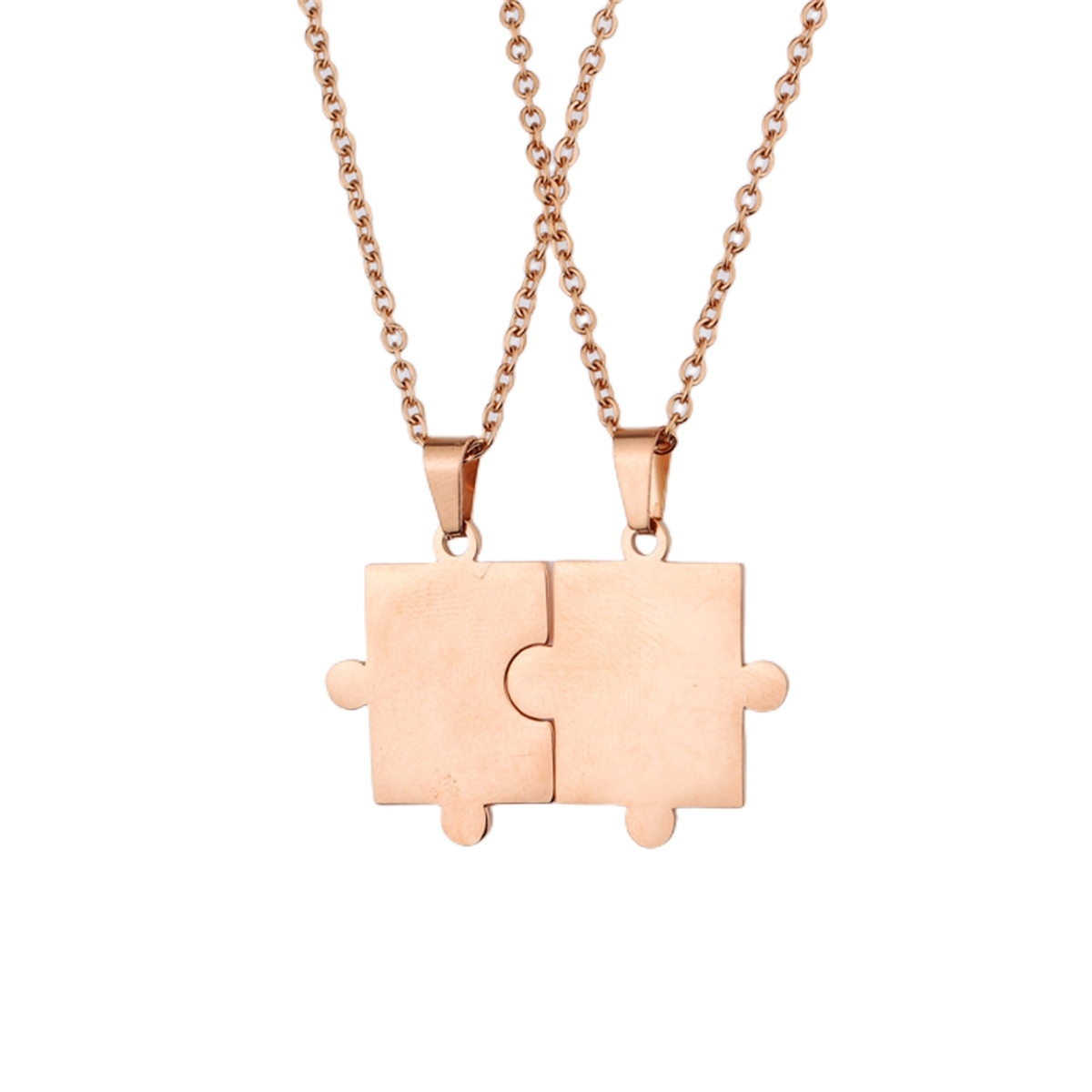 Stainless Steel Simple Fashion Personalized Geometric Puzzle Pendant Necklace Couple Necklace