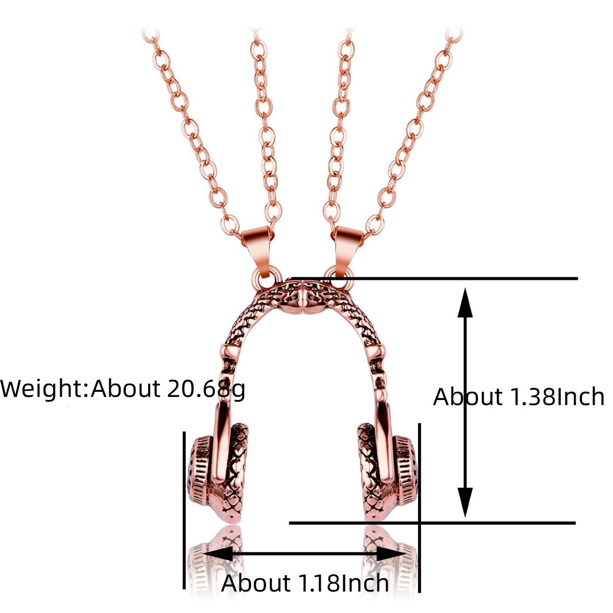 Unique Personalized Magnetic Music Headphone Pendant Necklace Magnet Headset Couple Necklace