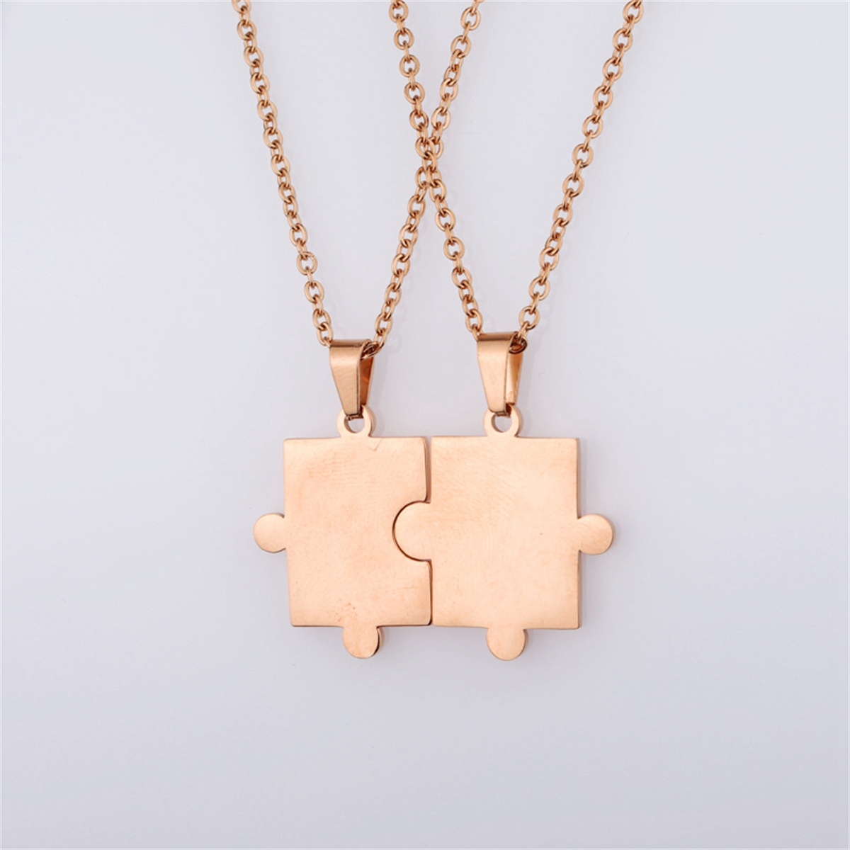 Stainless Steel Simple Fashion Personalized Geometric Puzzle Pendant Necklace Couple Necklace