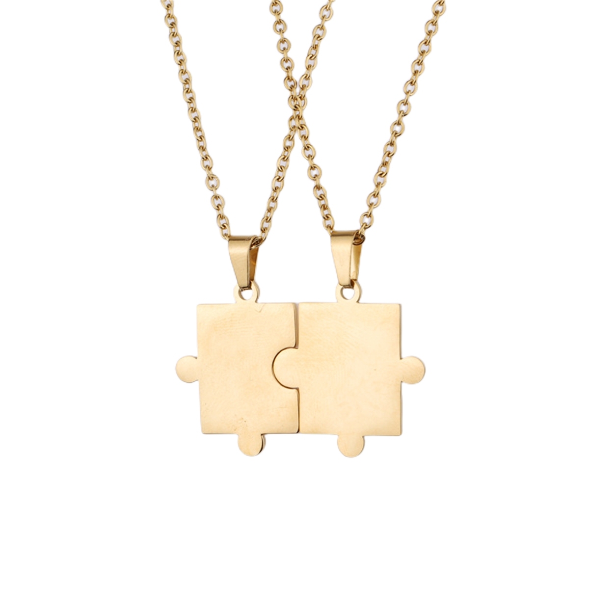 Stainless Steel Simple Fashion Personalized Geometric Puzzle Pendant Necklace Couple Necklace