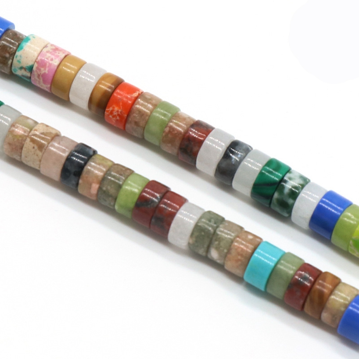 1 Strand 3x6mm Natural Flat Gemstone Beads Charming Crystal Agate Colored Stones for DIY Bracelet Necklace Jewelry Making