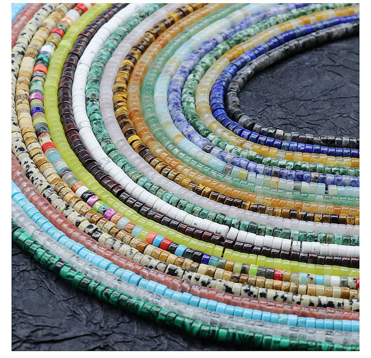 1 Strand 4x2mm Natural Flat Spacer Gemstone Beads Charming Crystal Agate Colored Stones for DIY Bracelet Necklace Jewelry Making