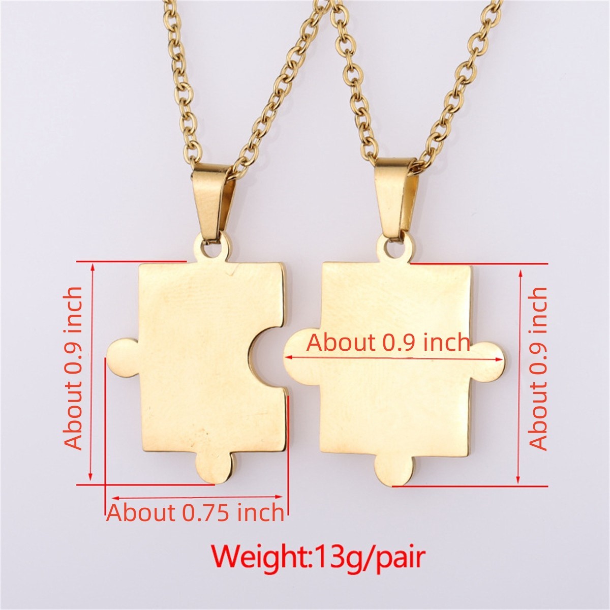 Stainless Steel Simple Fashion Personalized Geometric Puzzle Pendant Necklace Silver Couple Necklace