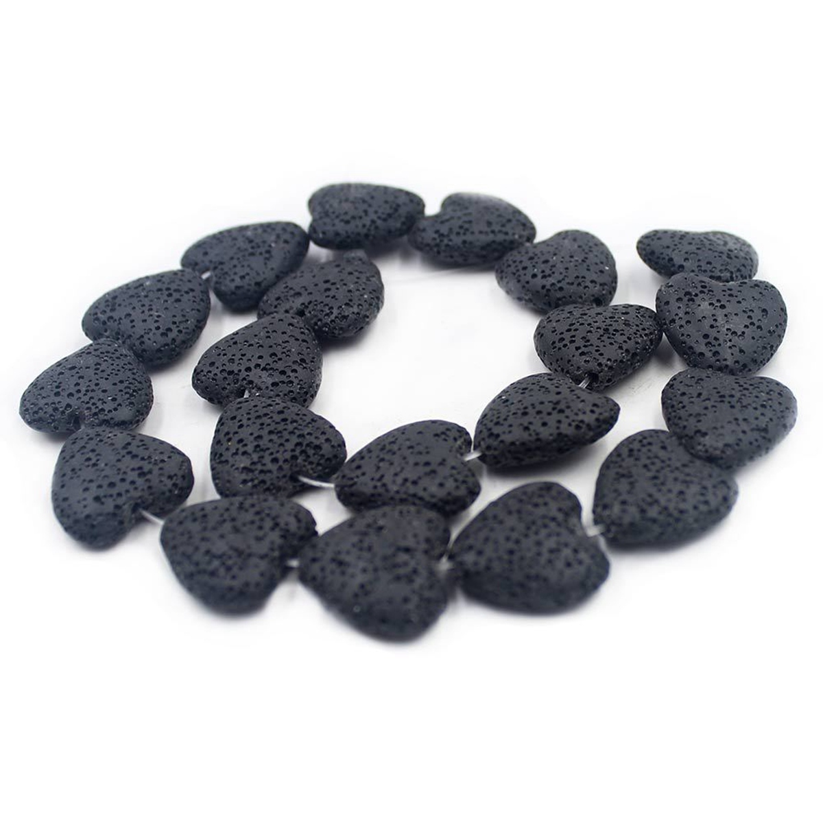 20mm Natural Heart-shaped Dyed Colorful Lava Stone Loose Beads Chakra Energy Beads  for DIY Jewelry Making
