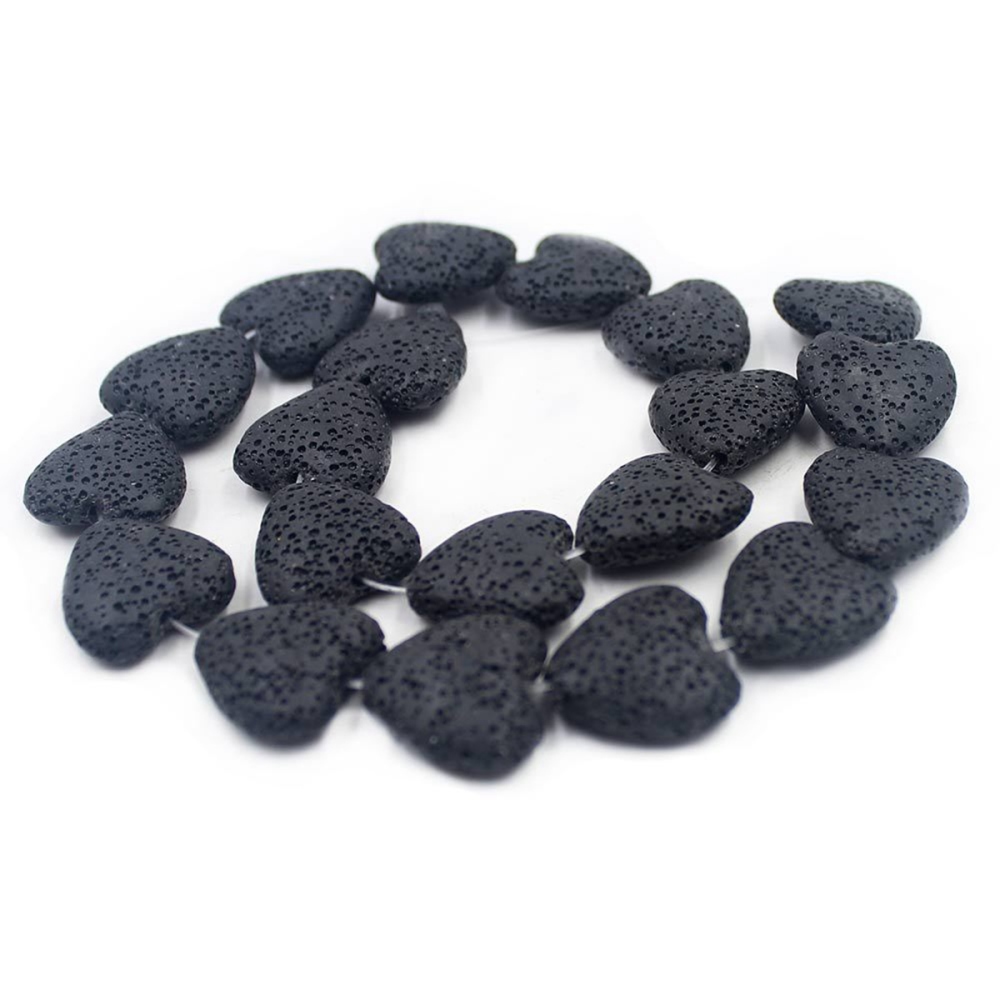 20mm Natural Heart-shaped Dyed Colorful Lava Stone Loose Beads Chakra Energy Beads  for DIY Jewelry Making