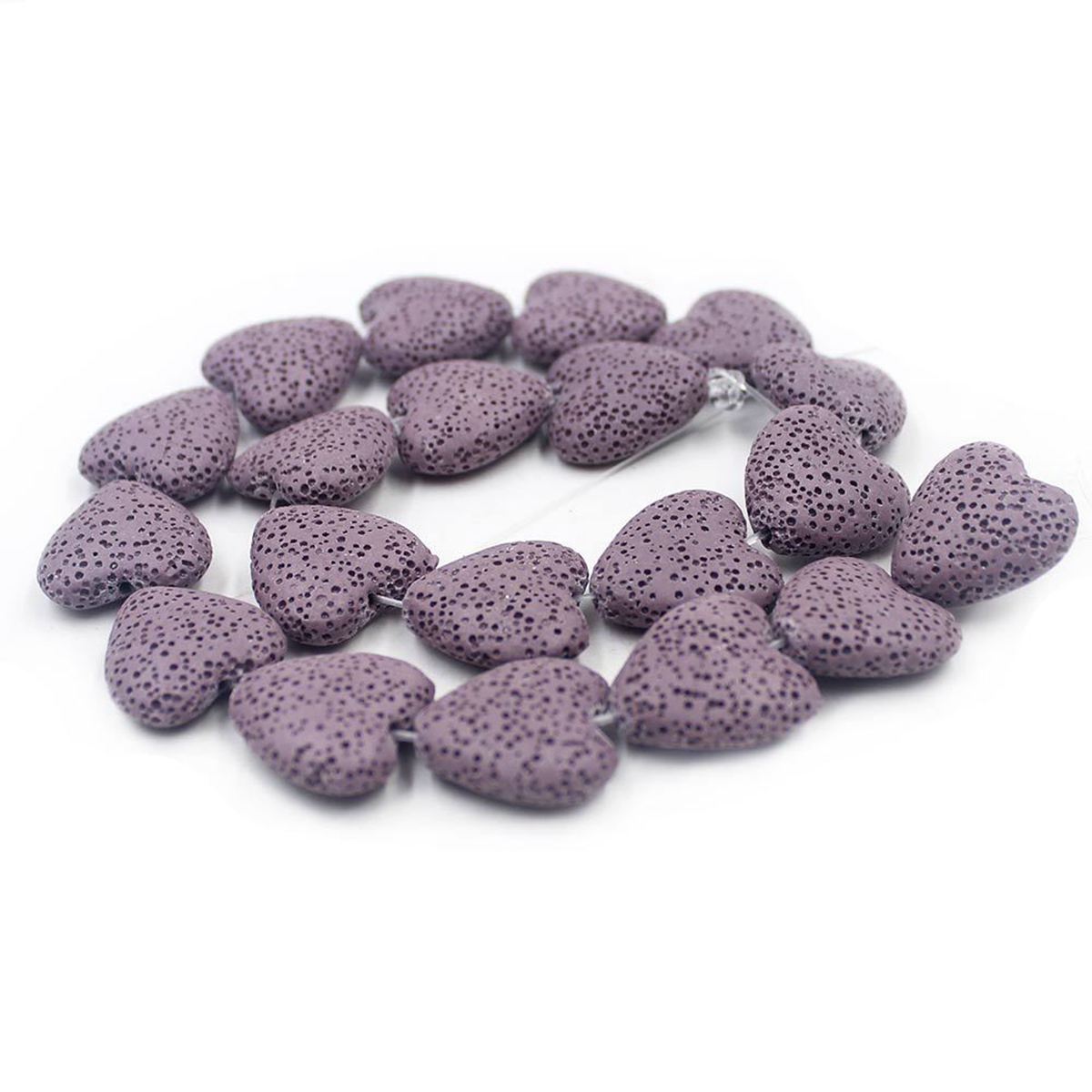 20mm Natural Heart-shaped Dyed Colorful Lava Stone Loose Beads Chakra Energy Beads  for DIY Jewelry Making