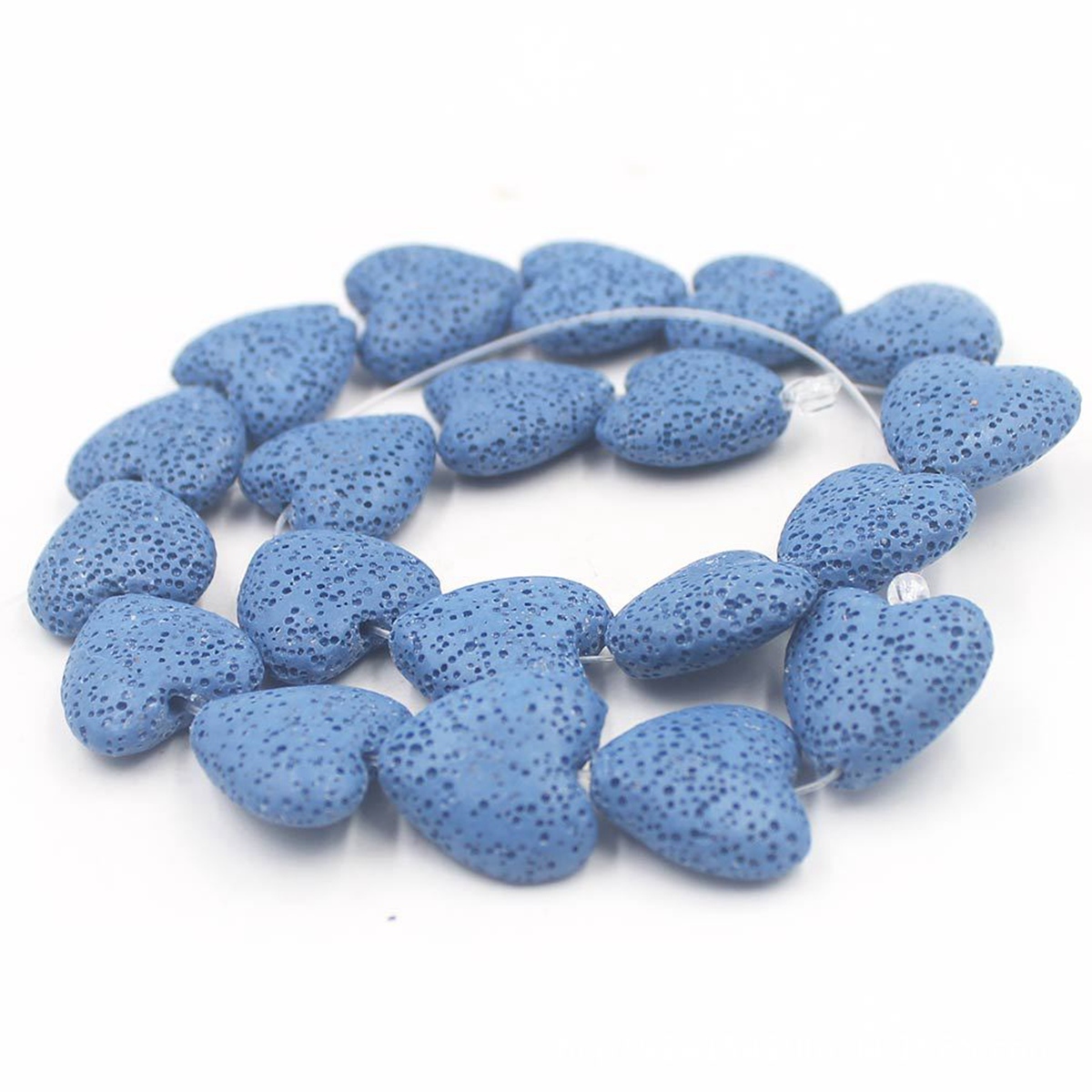 20mm Natural Heart-shaped Dyed Colorful Lava Stone Loose Beads Chakra Energy Beads  for DIY Jewelry Making