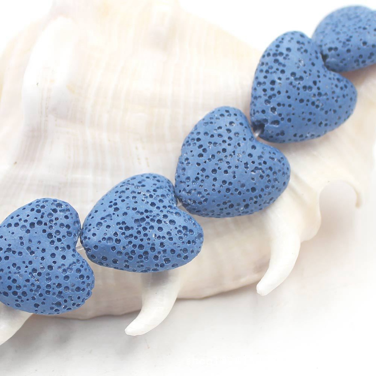 20mm Natural Heart-shaped Dyed Colorful Lava Stone Loose Beads Chakra Energy Beads  for DIY Jewelry Making