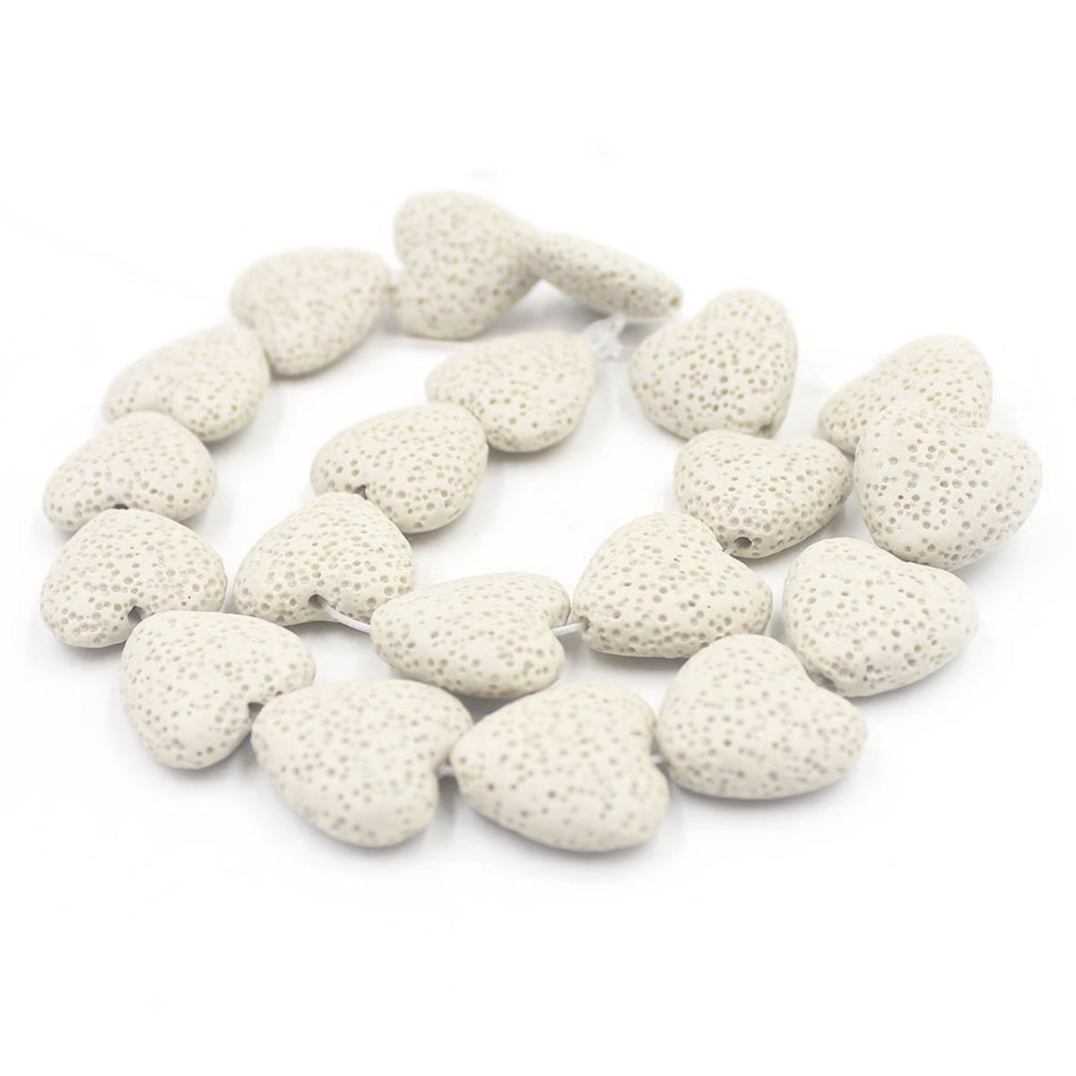 20mm Natural Heart-shaped Dyed Colorful Lava Stone Loose Beads Chakra Energy Beads  for DIY Jewelry Making