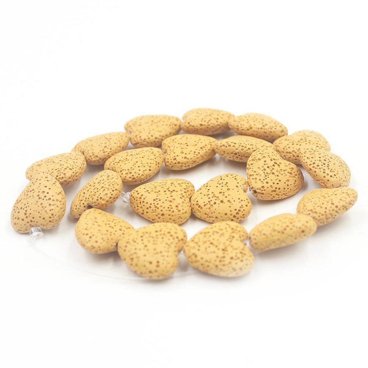 20mm Natural Heart-shaped Dyed Colorful Lava Stone Loose Beads Chakra Energy Beads  for DIY Jewelry Making