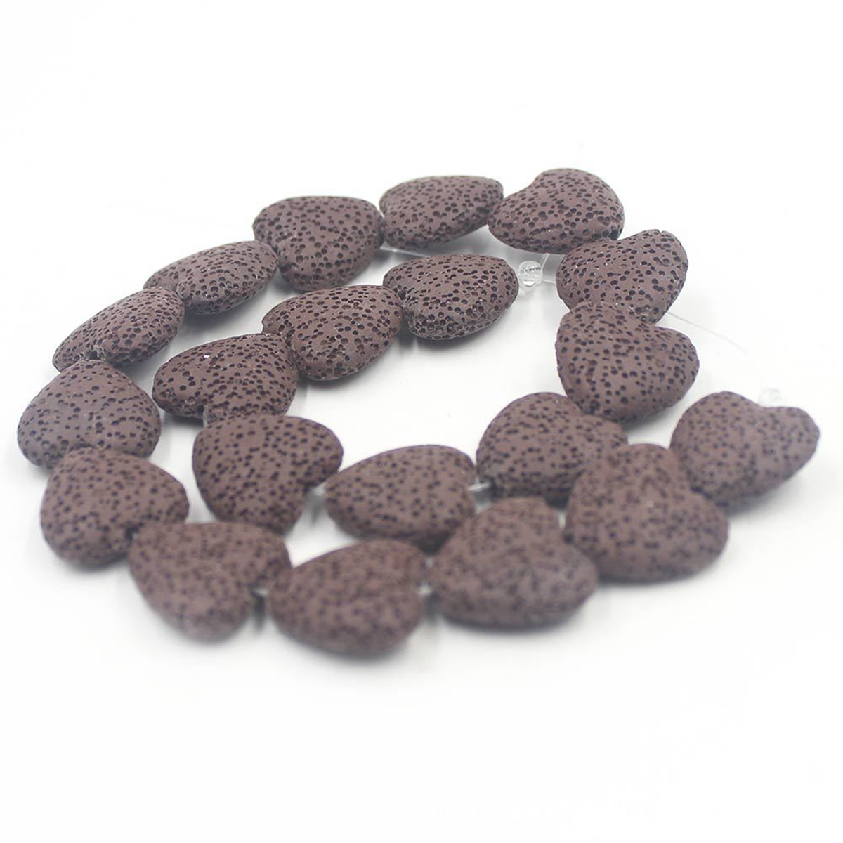 20mm Natural Heart-shaped Dyed Colorful Lava Stone Loose Beads Chakra Energy Beads  for DIY Jewelry Making