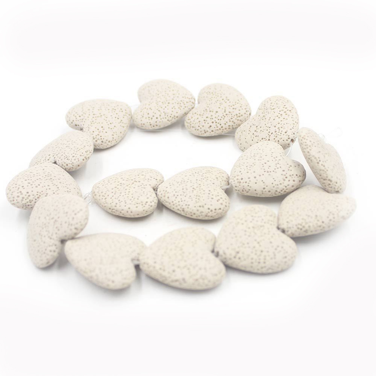 28mm Natural Chakra Energy Beads Heart-shaped Dyed Colorful Lava Stone Loose Beads for DIY Jewelry Making