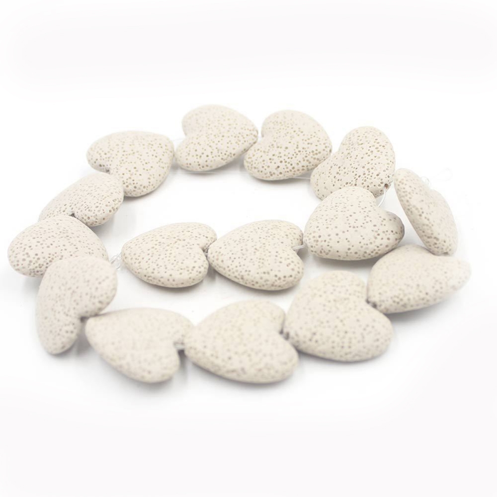 28mm Natural Chakra Energy Beads Heart-shaped Dyed Colorful Lava Stone Loose Beads for DIY Jewelry Making