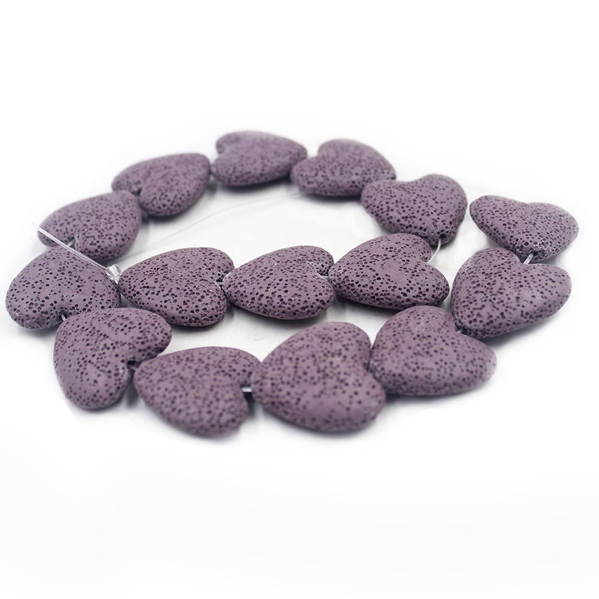 28mm Natural Chakra Energy Beads Heart-shaped Dyed Colorful Lava Stone Loose Beads for DIY Jewelry Making