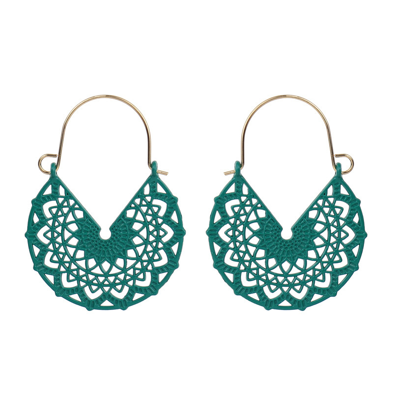 1 Pair V-shaped Hollow Alloy Earrings Colored Ear Hook Charms for Women Girls