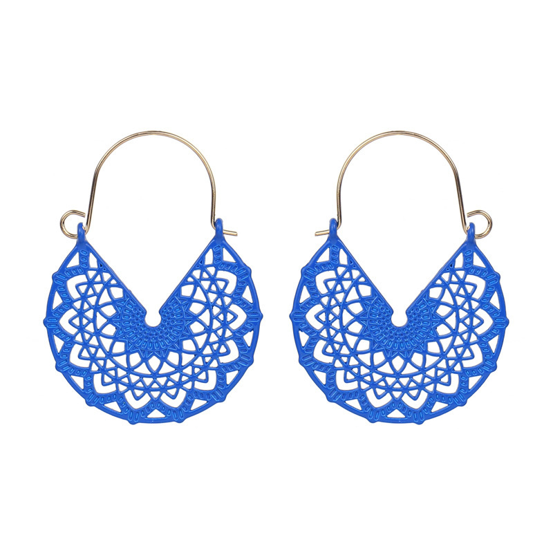 1 Pair V-shaped Hollow Alloy Earrings Colored Ear Hook Charms for Women Girls